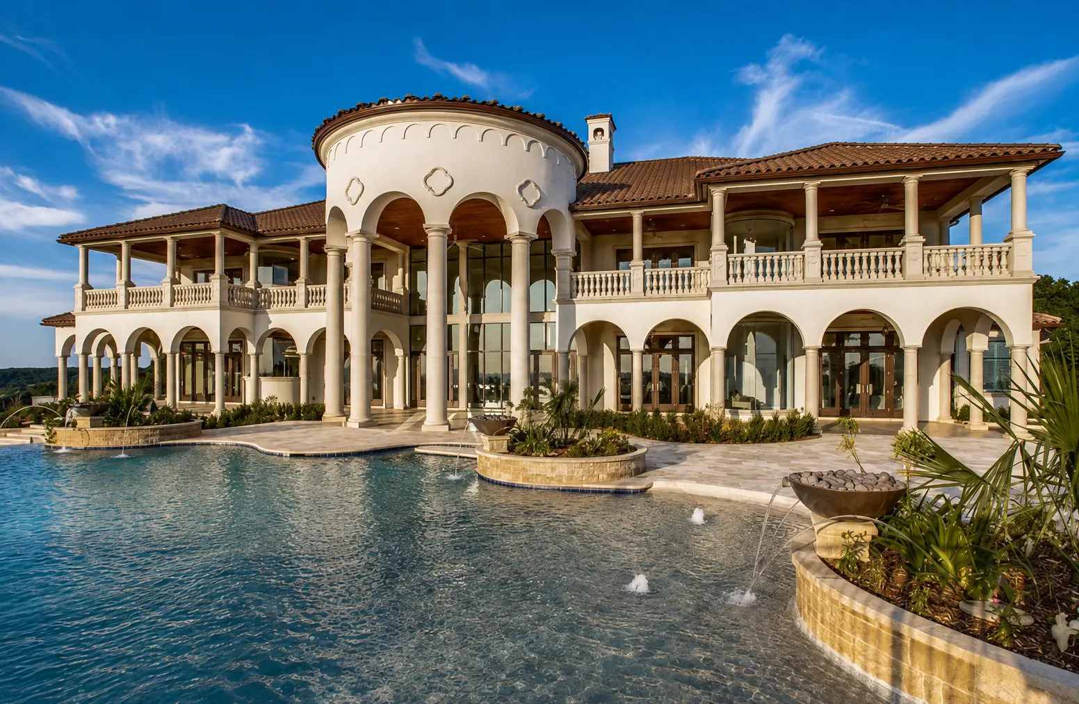 Luxury custom pool and estate designed as a complete outdoor environment