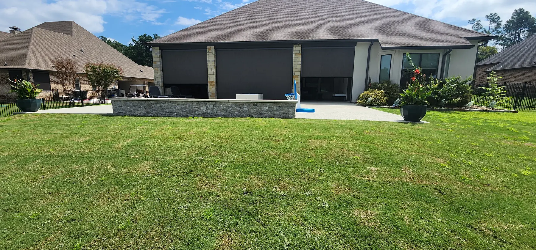 Original backyard and unused lawn before construction